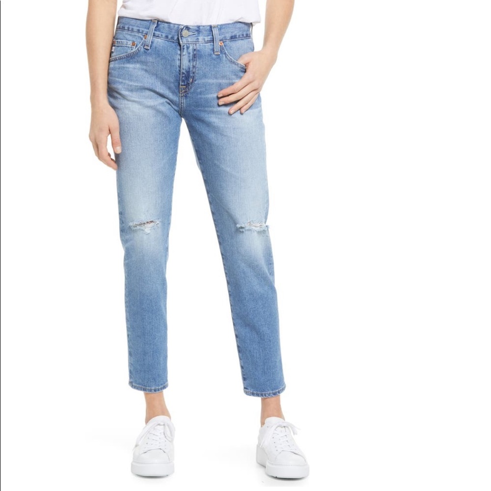 AG ex-boyfriend distresses slim fit jeans
